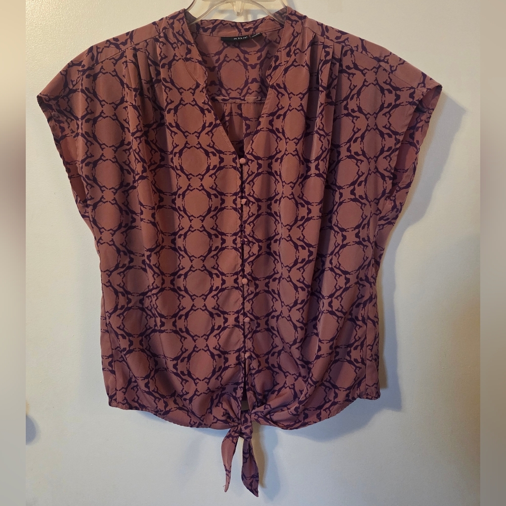 a.n.a Mauve and Black Patterned Blouse